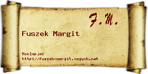 Fuszek Margit névjegykártya